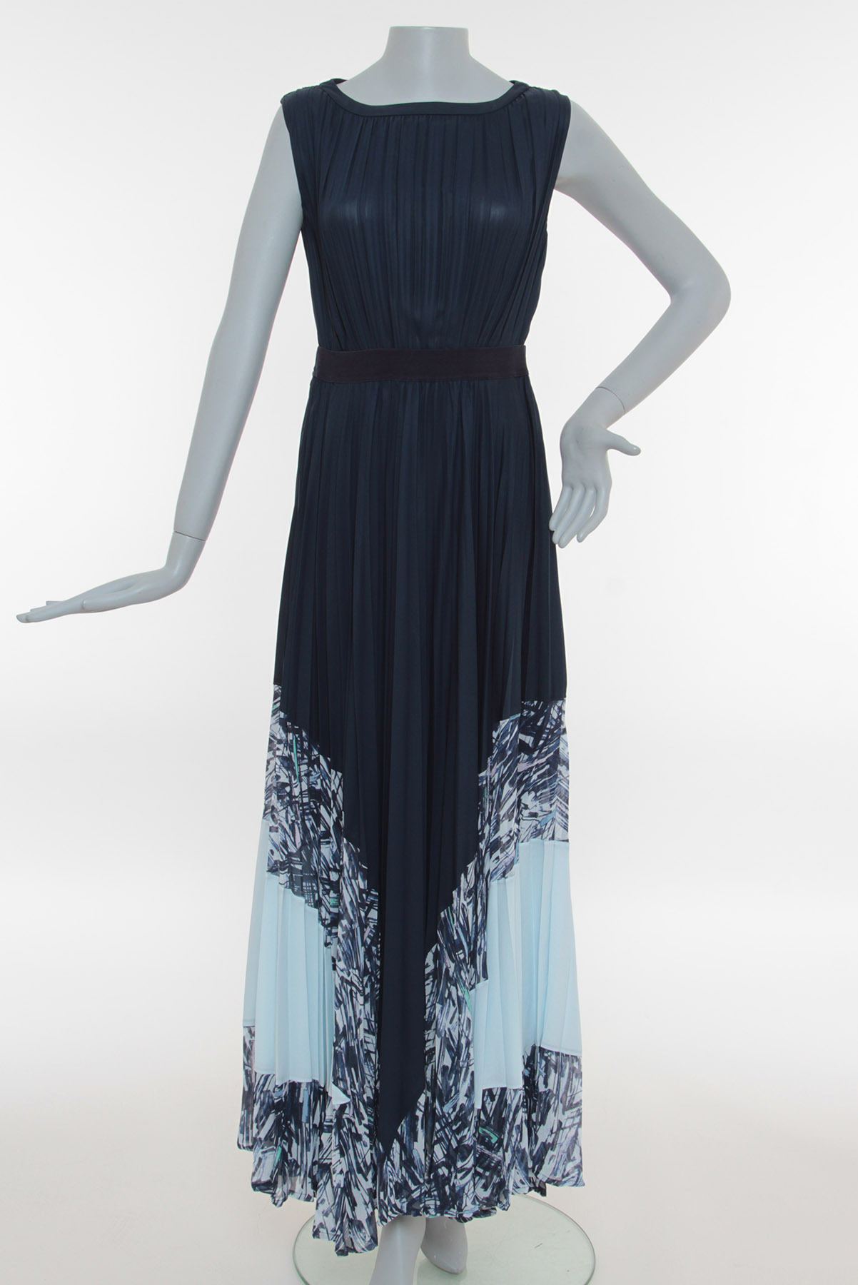 Vestido Achados da New Plissado Azul