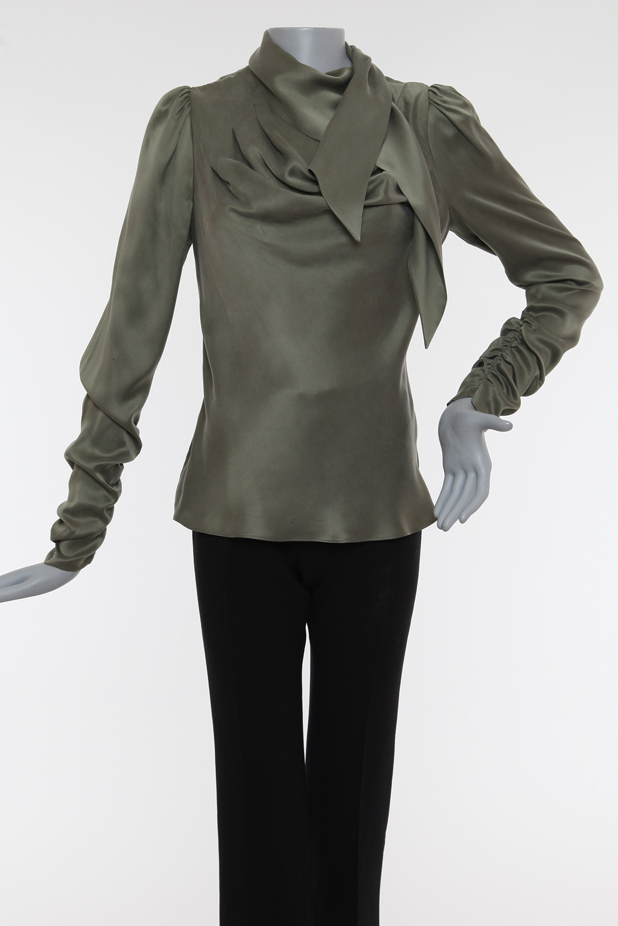 Camisa Zimmermann Seda Drapeado Verde