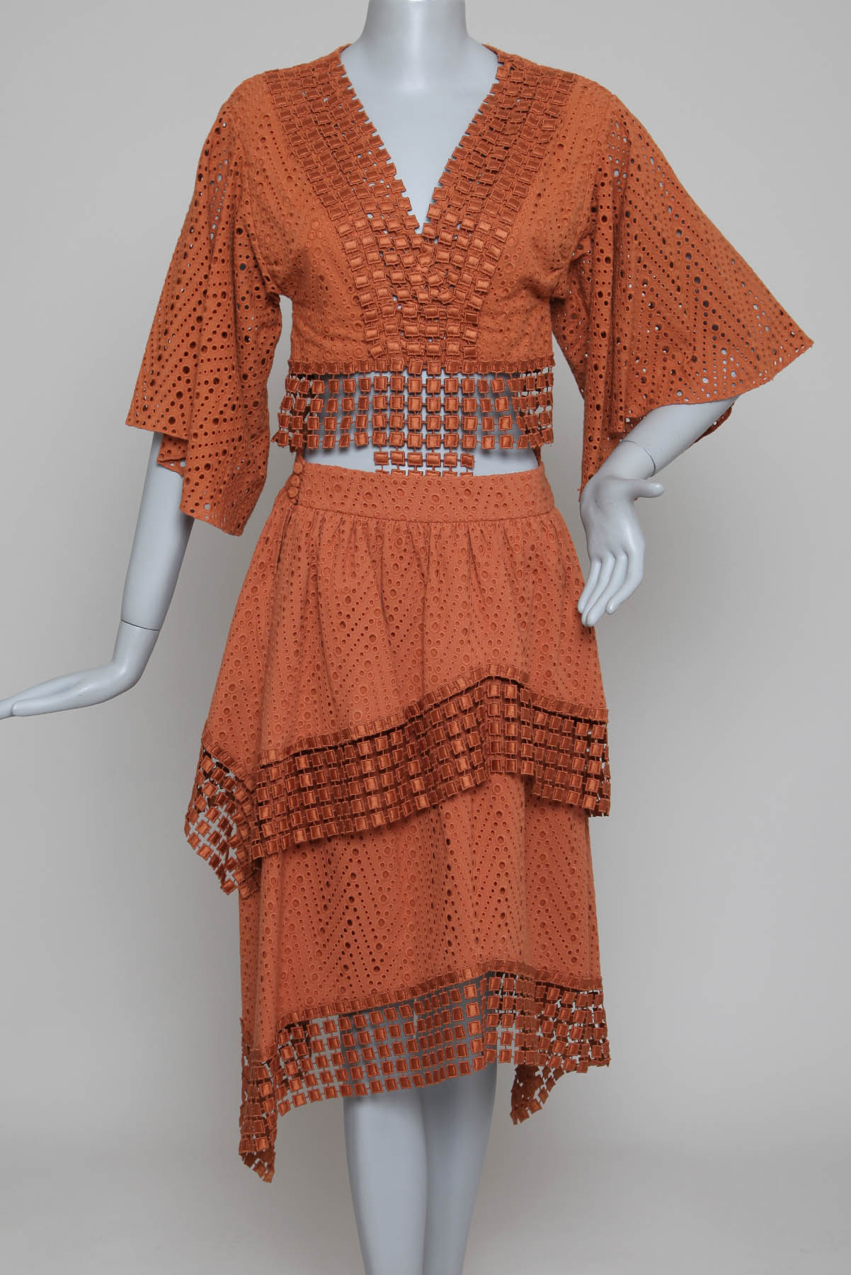 Conjunto Paula Raia Laise Body / Saia Terracota