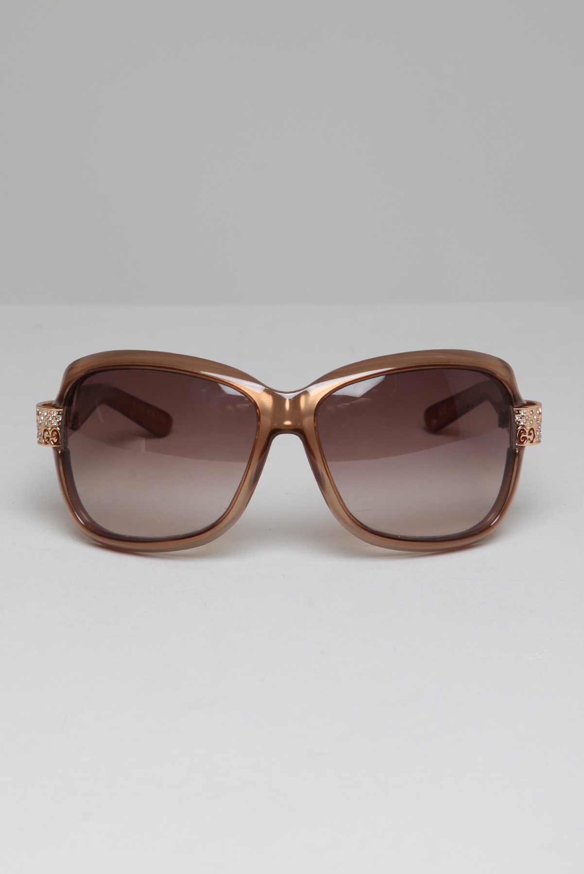Óculos Gucci Com Strass Marrom