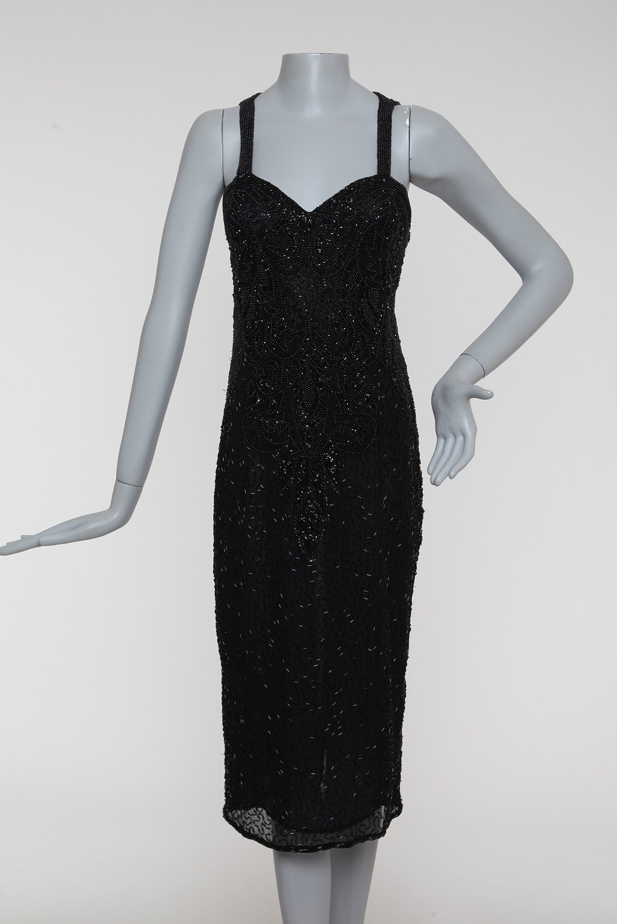 Vestido Achados da New Midi Bordado Preto
