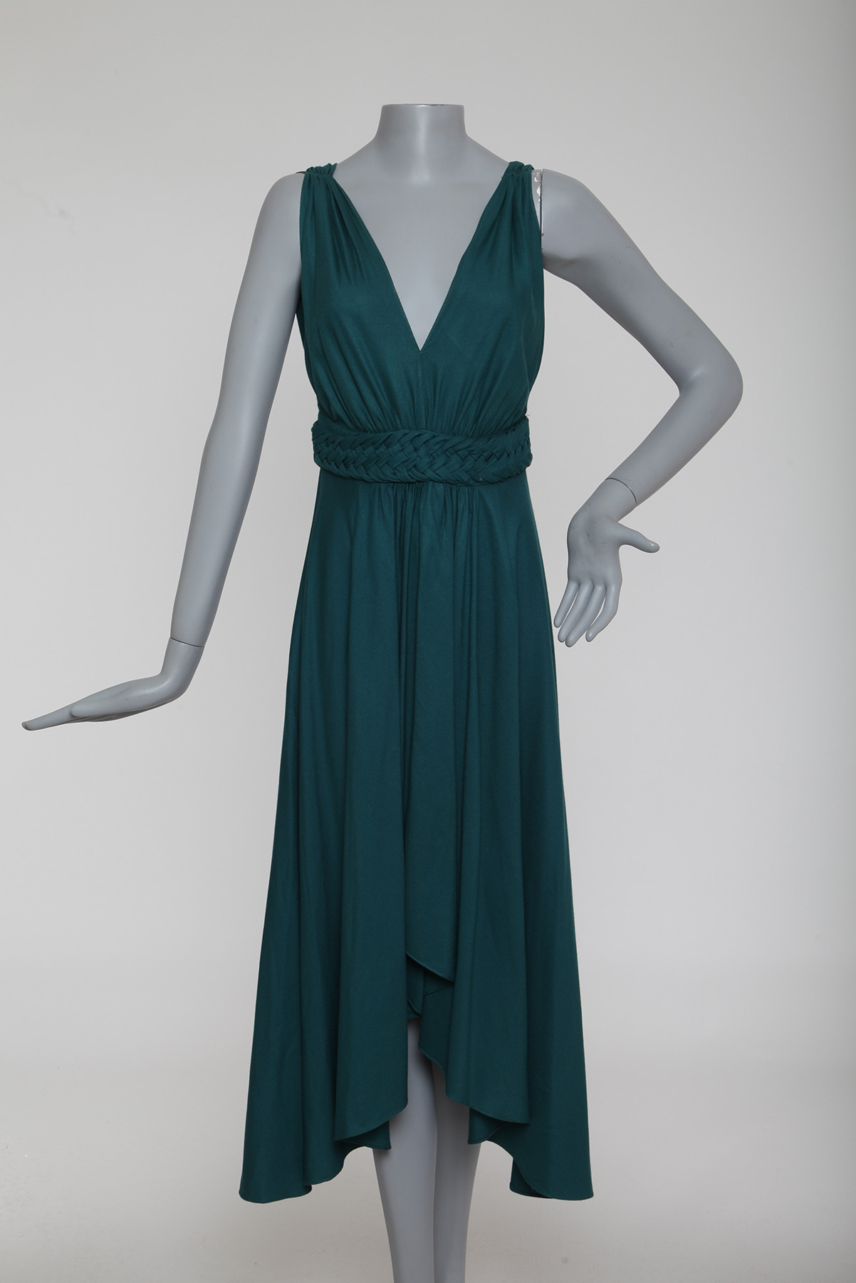 Vestido Cruise Decote V Verde