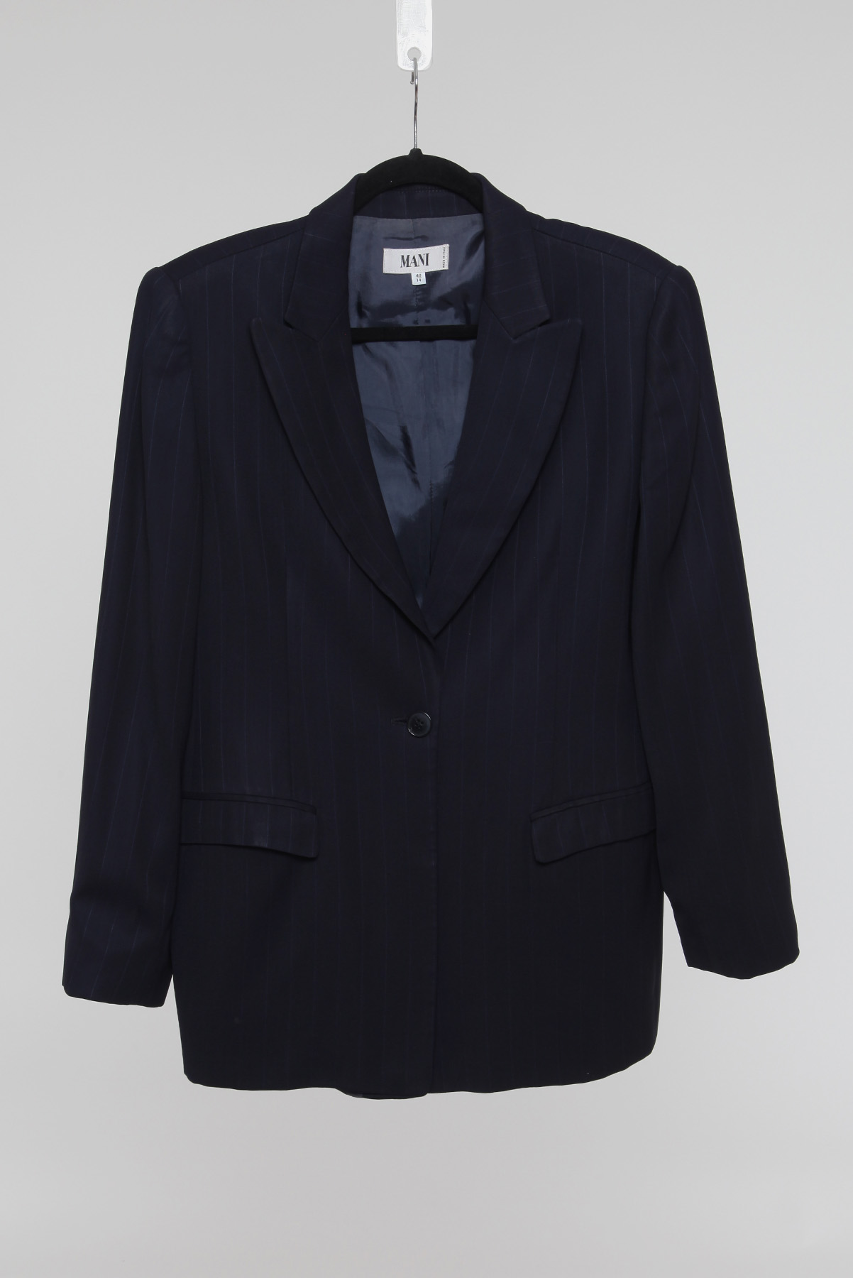 Blazer Risca de Giz Azul