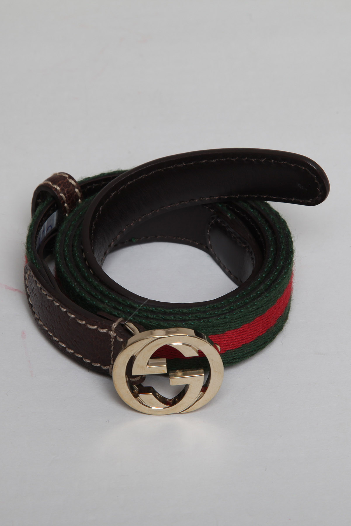 Cinto Gucci Interlocking Web Fino Verde