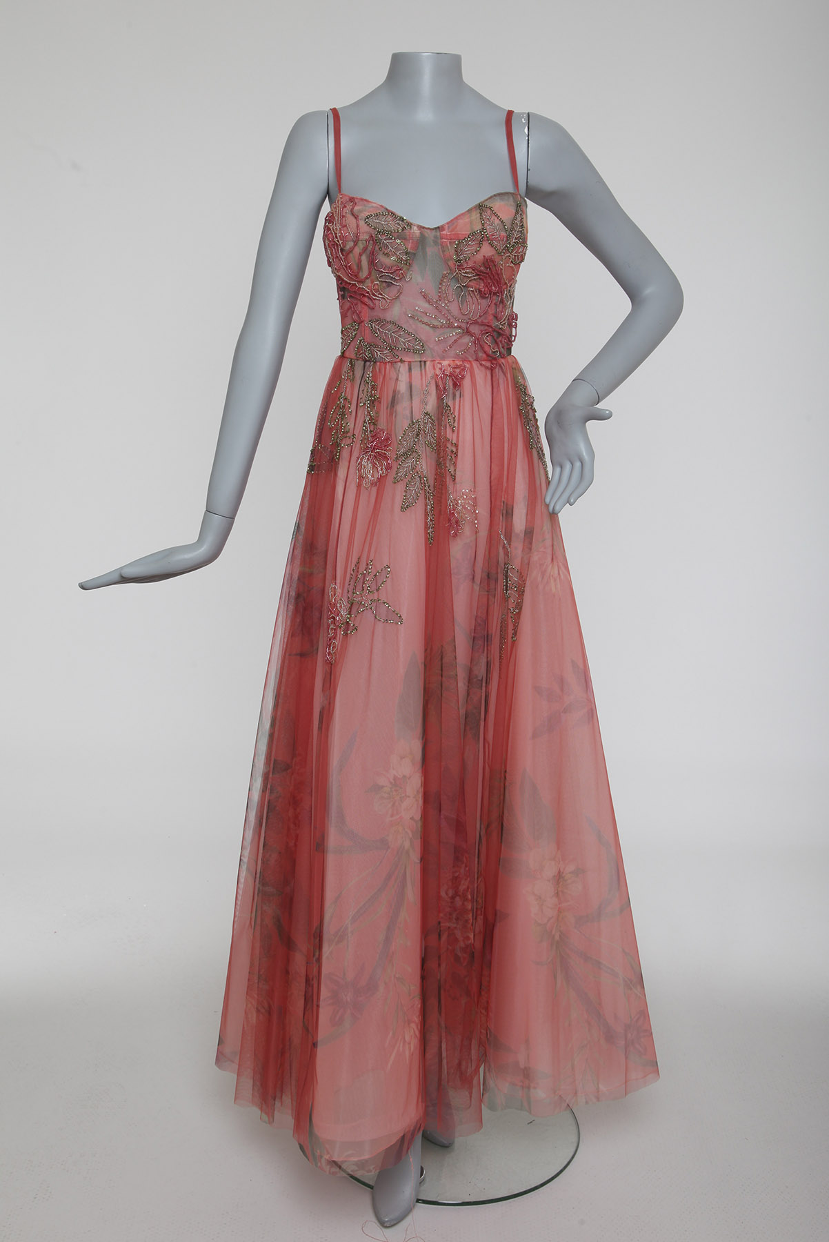 Vestido PatBo Tule e Bordados Rosa