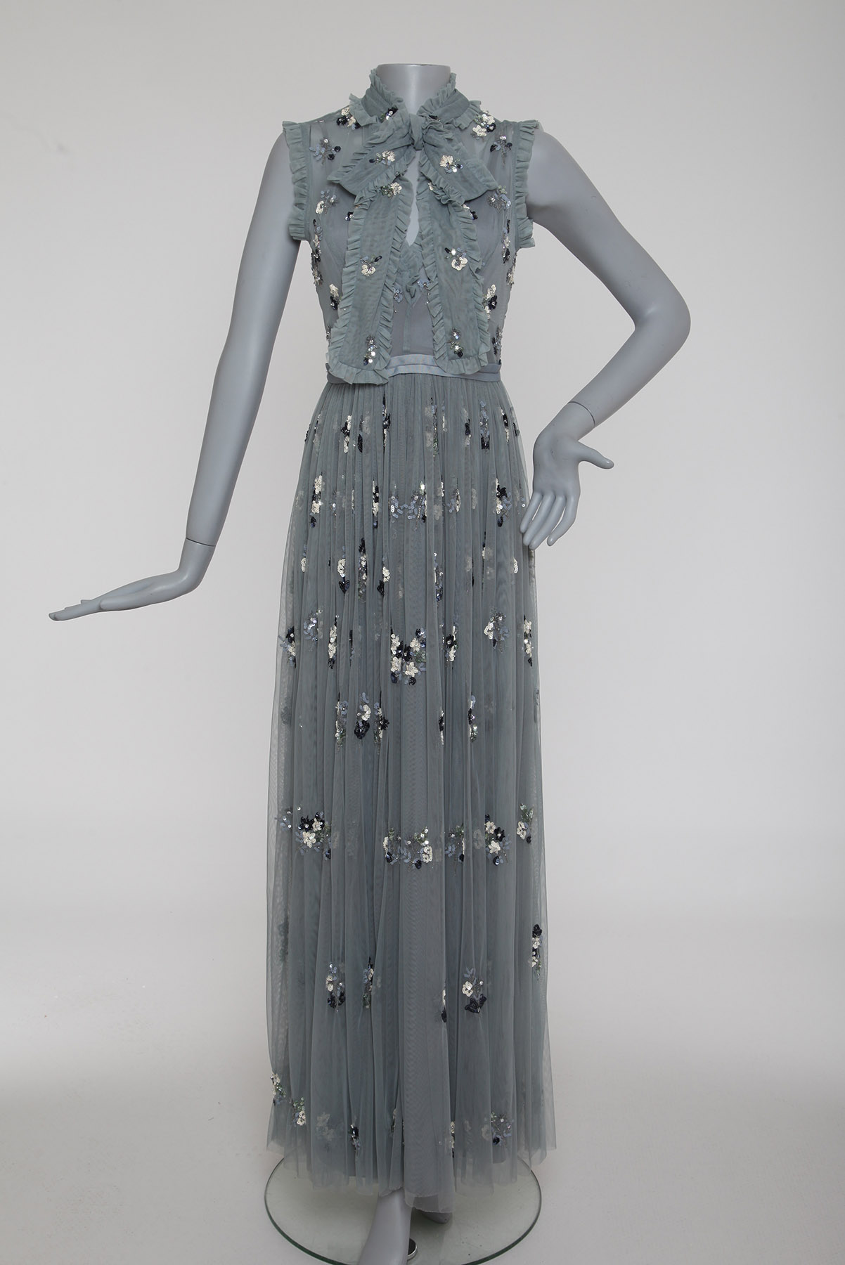 Vestido Needle and Thread Longo Bordado Azul