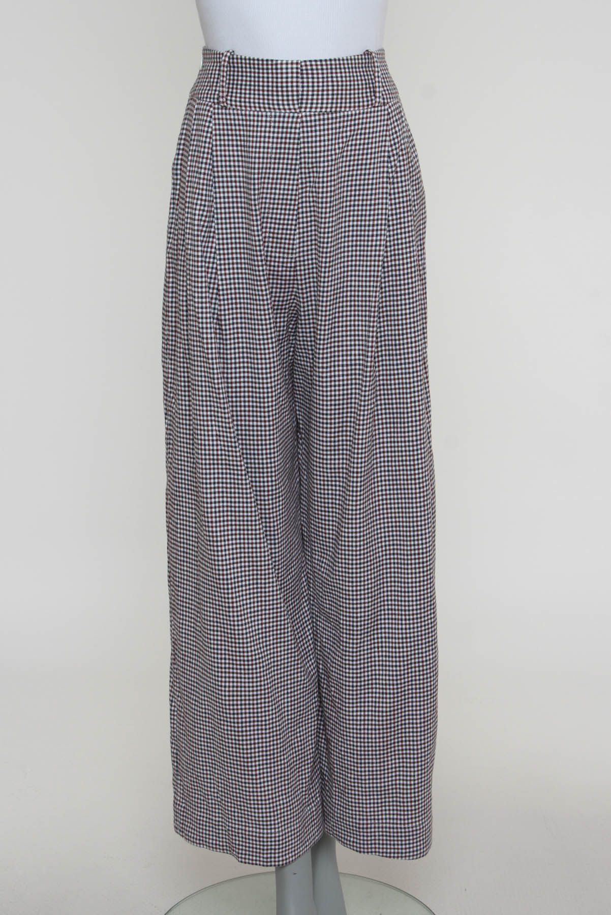 Calça Paula Raia Príncipe de Gales de Linho Xadrez