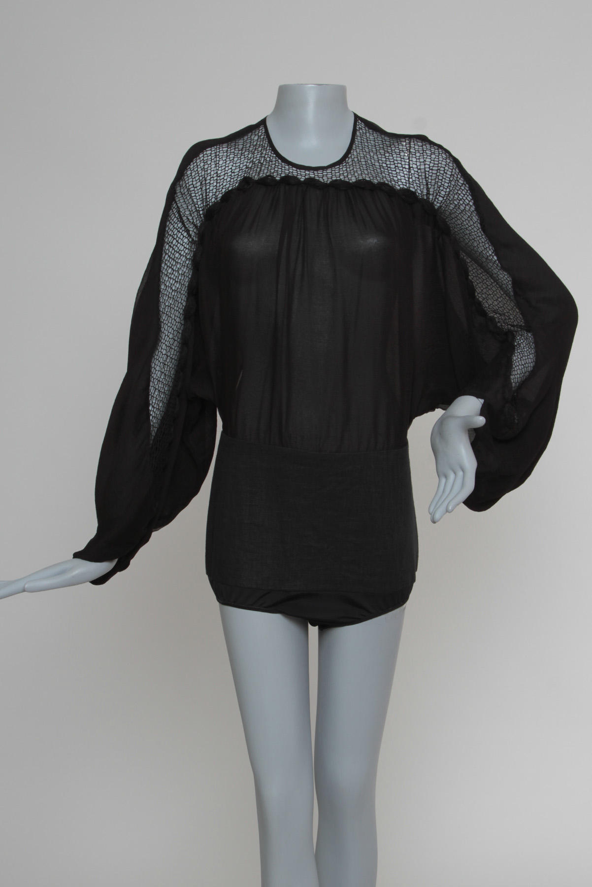 Body Paula Raia Transparência Preto