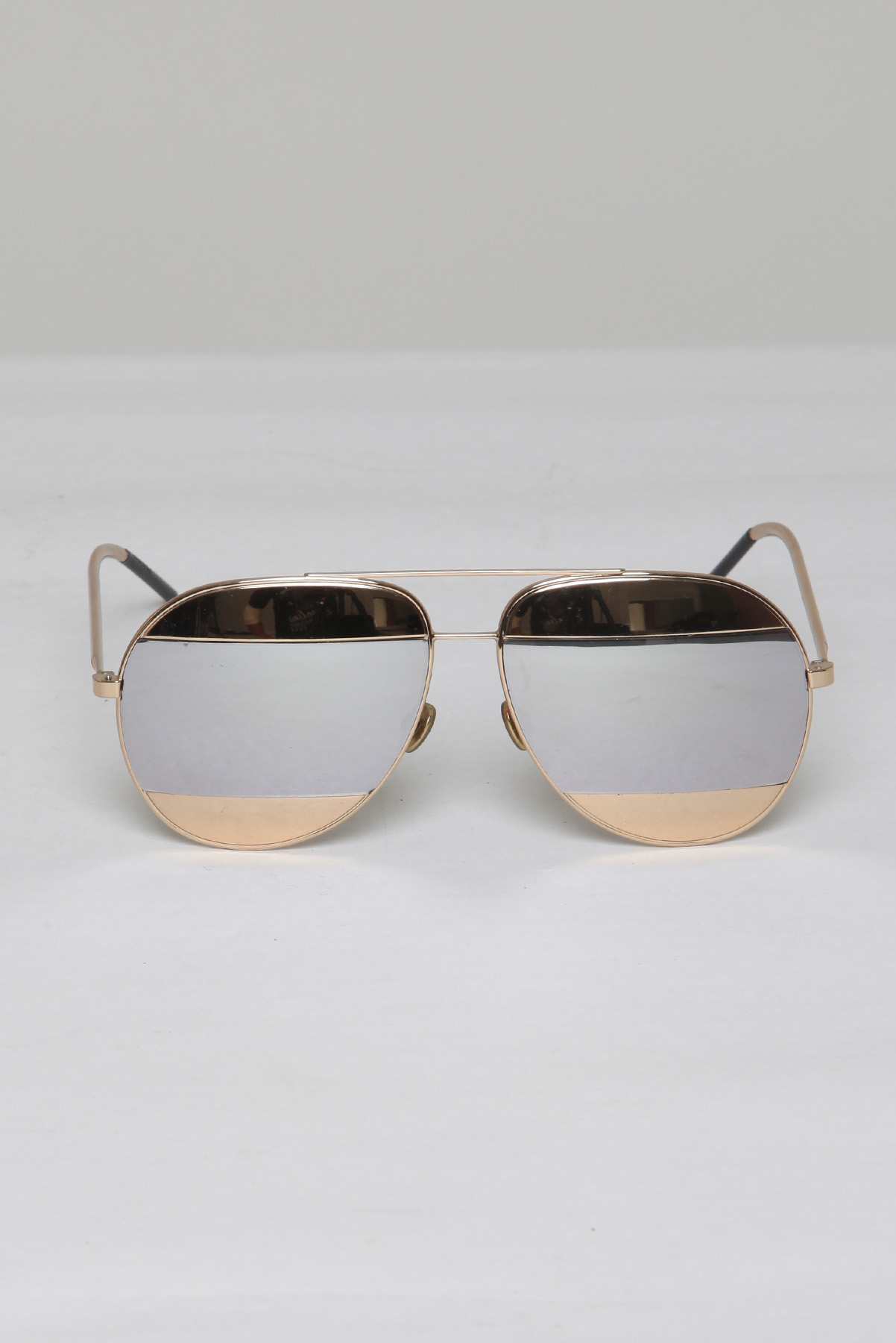Óculos Christian Dior Espelhado Split Dourado