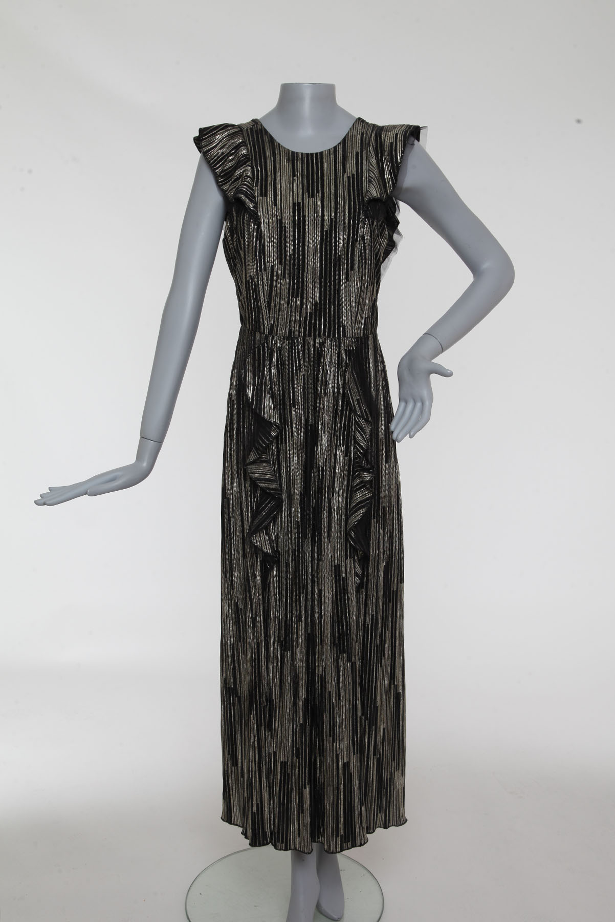 Vestido A. Niemeyer Longo A N P M Brilhos Preto