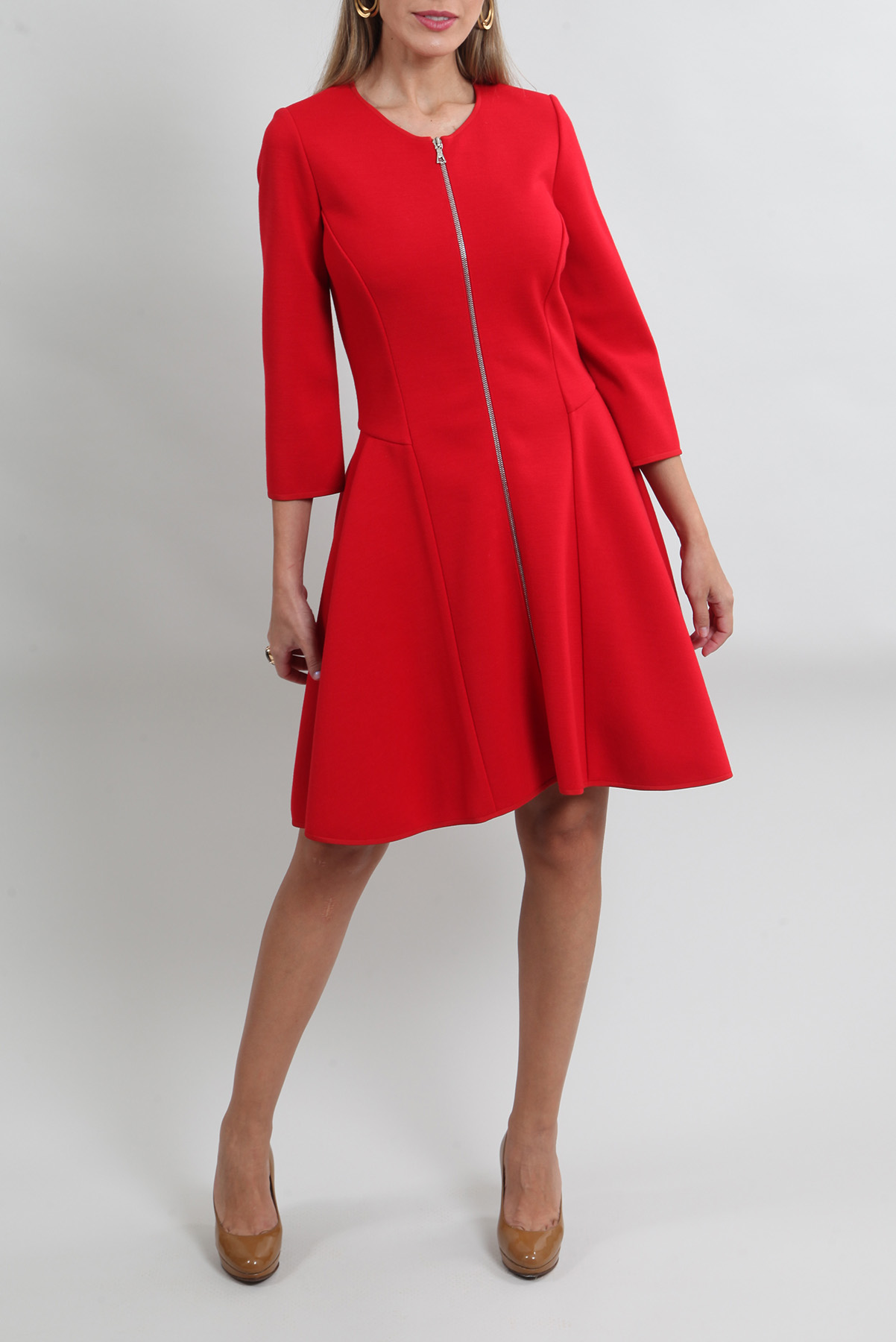 Vestido Christian Dior Zíper Godê Vermelho