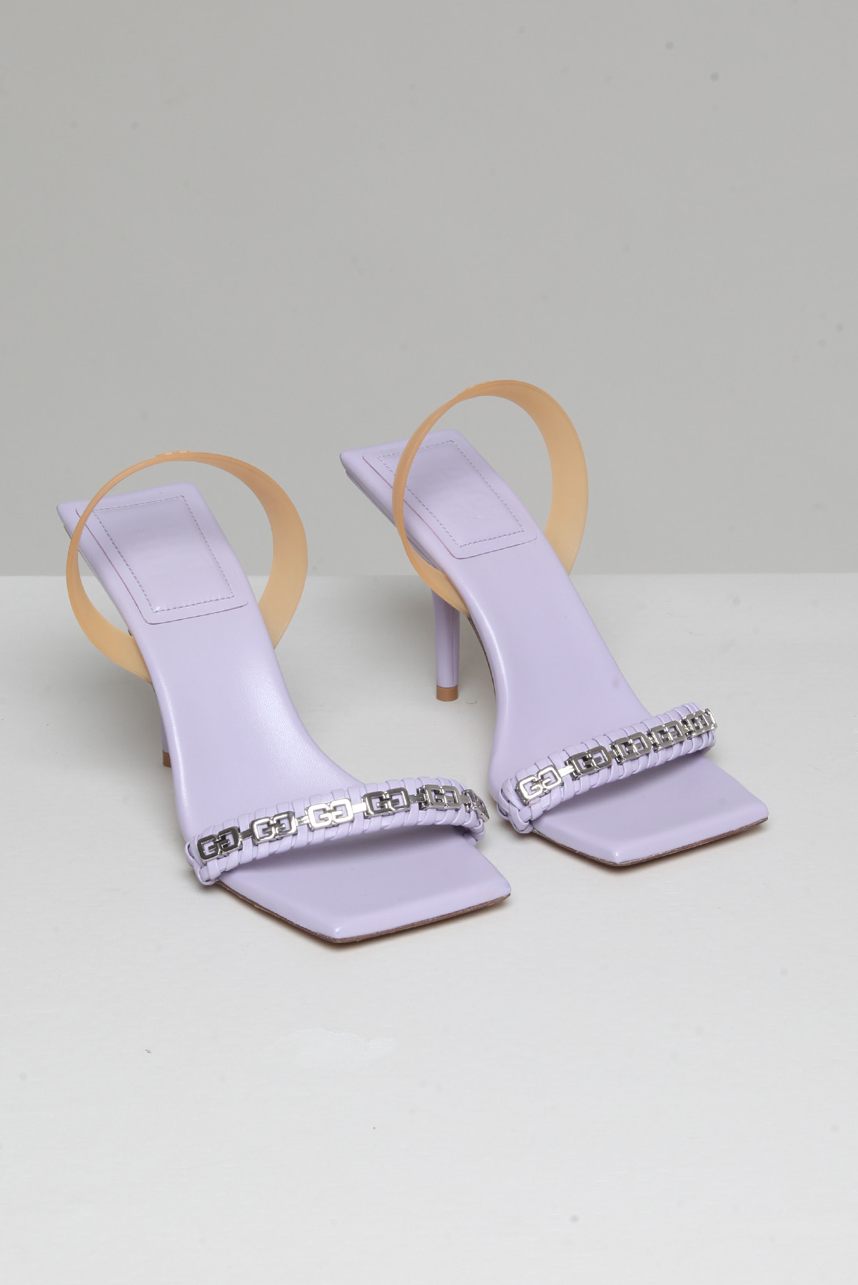 Sandália Givenchy Alça Ferragens Logomarca Lilás