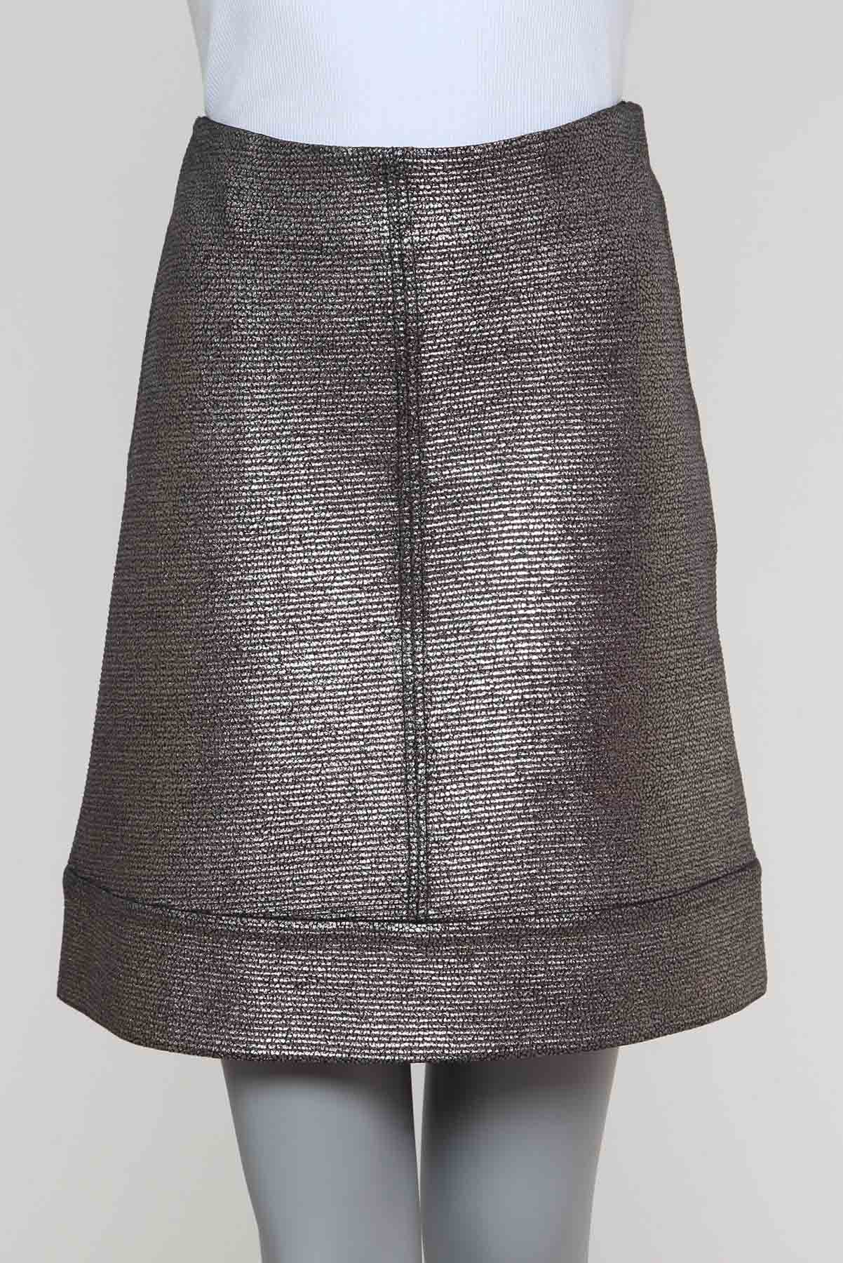 Saia Diane Von Furstenberg Mini Metalizada Prateado