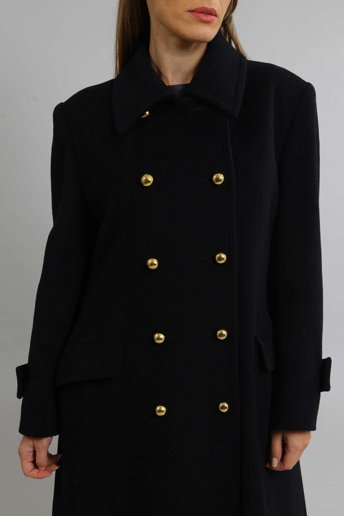 Casaco Mantô Lã e Cashmere Preto