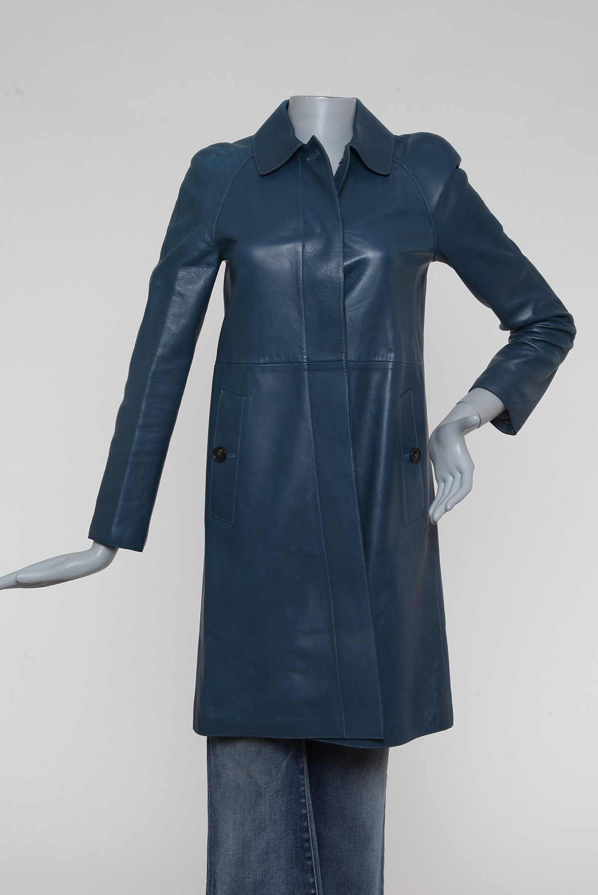 Casaco Gucci Couro 7/8 Azul