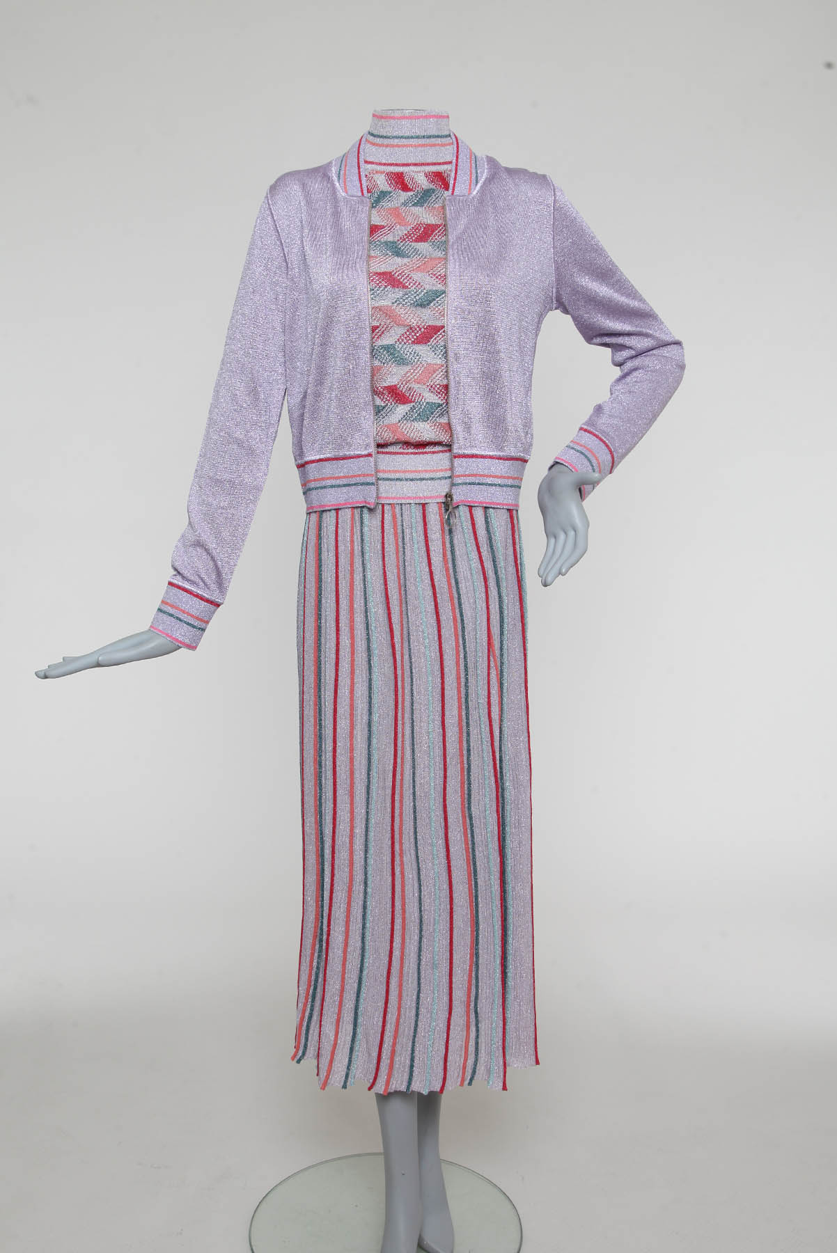 Conjunto Missoni Saia, Frente Única e Jaqueta Colorido