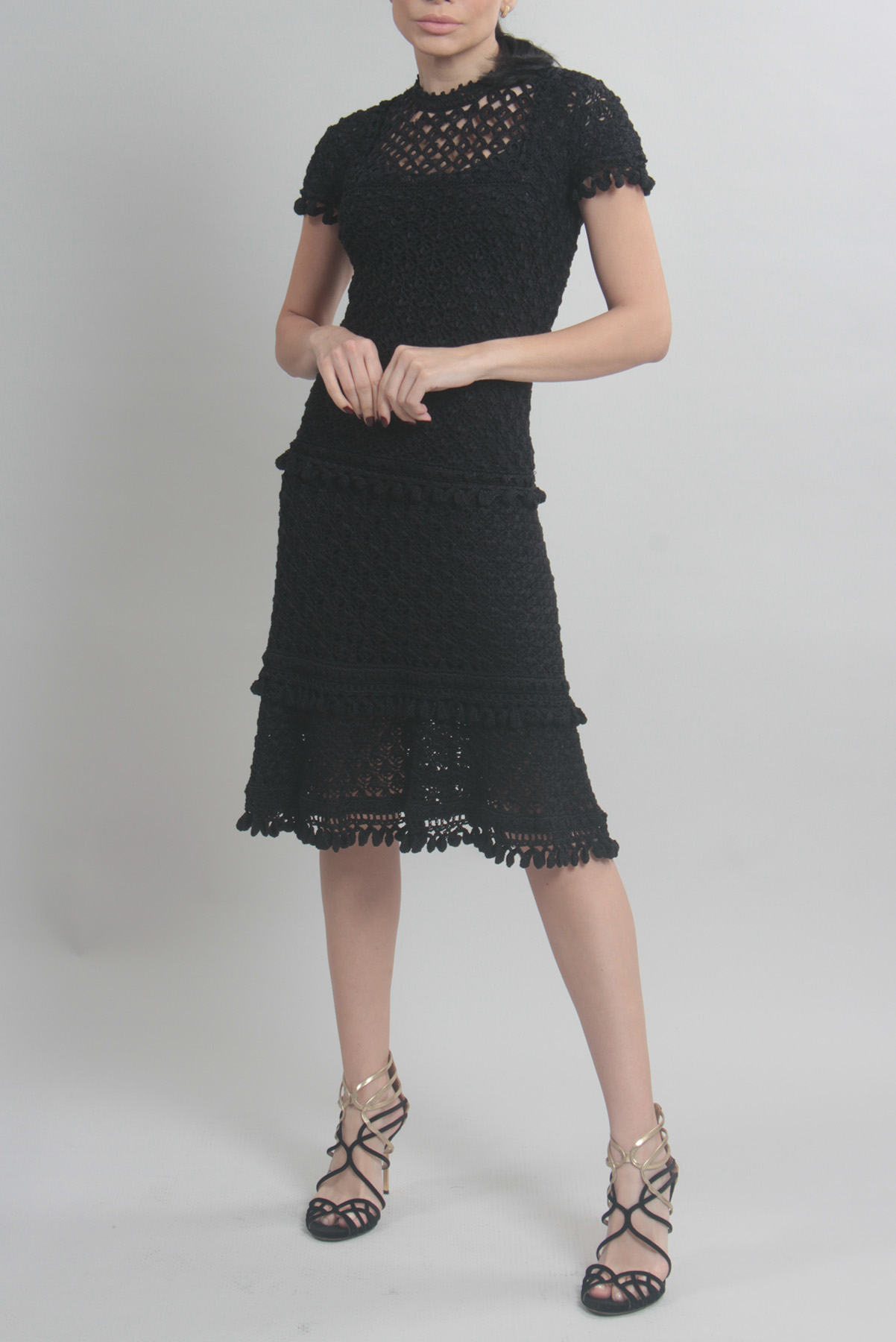 Vestido Vanessa Montoro Fio de Seda Preto