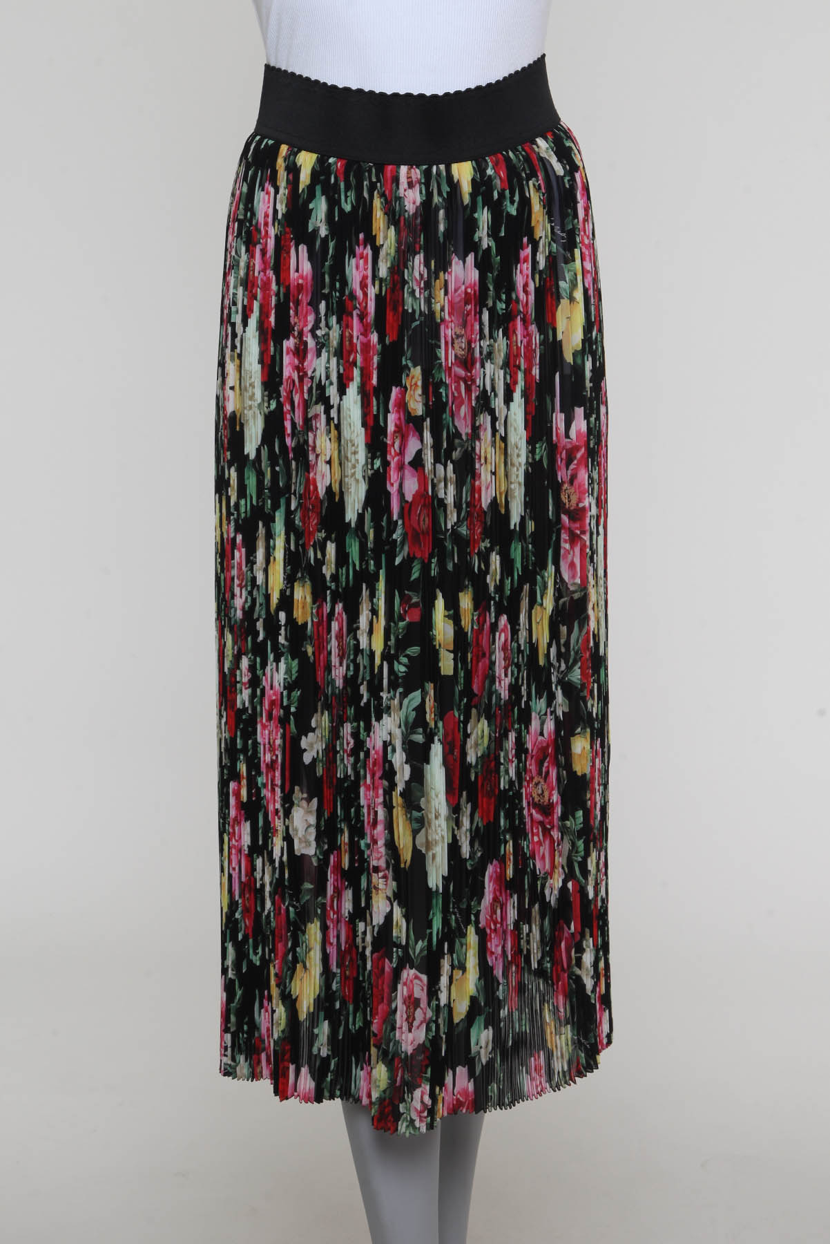 Saia Dolce & Gabbana Plissada Floral Colorido
