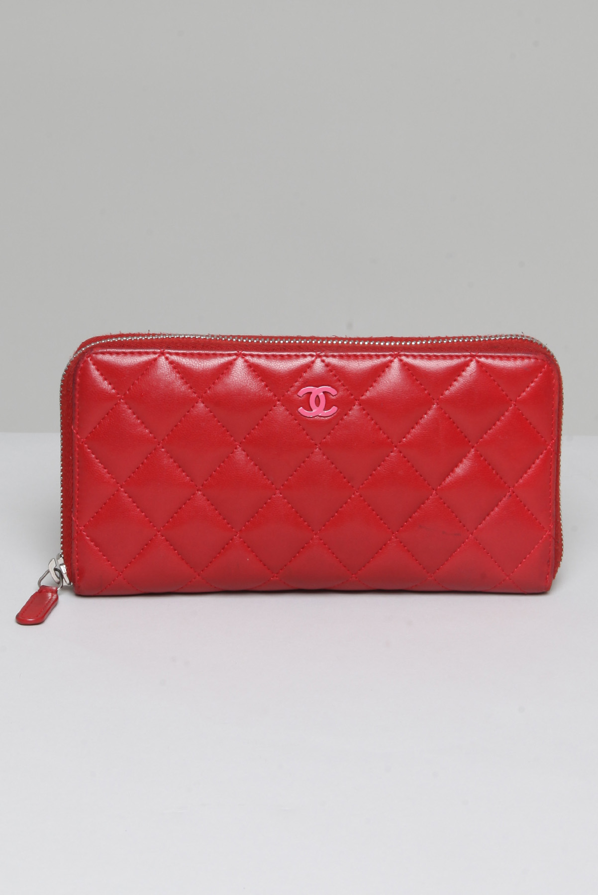 Carteira Chanel Couro Matelassê    Vermelho