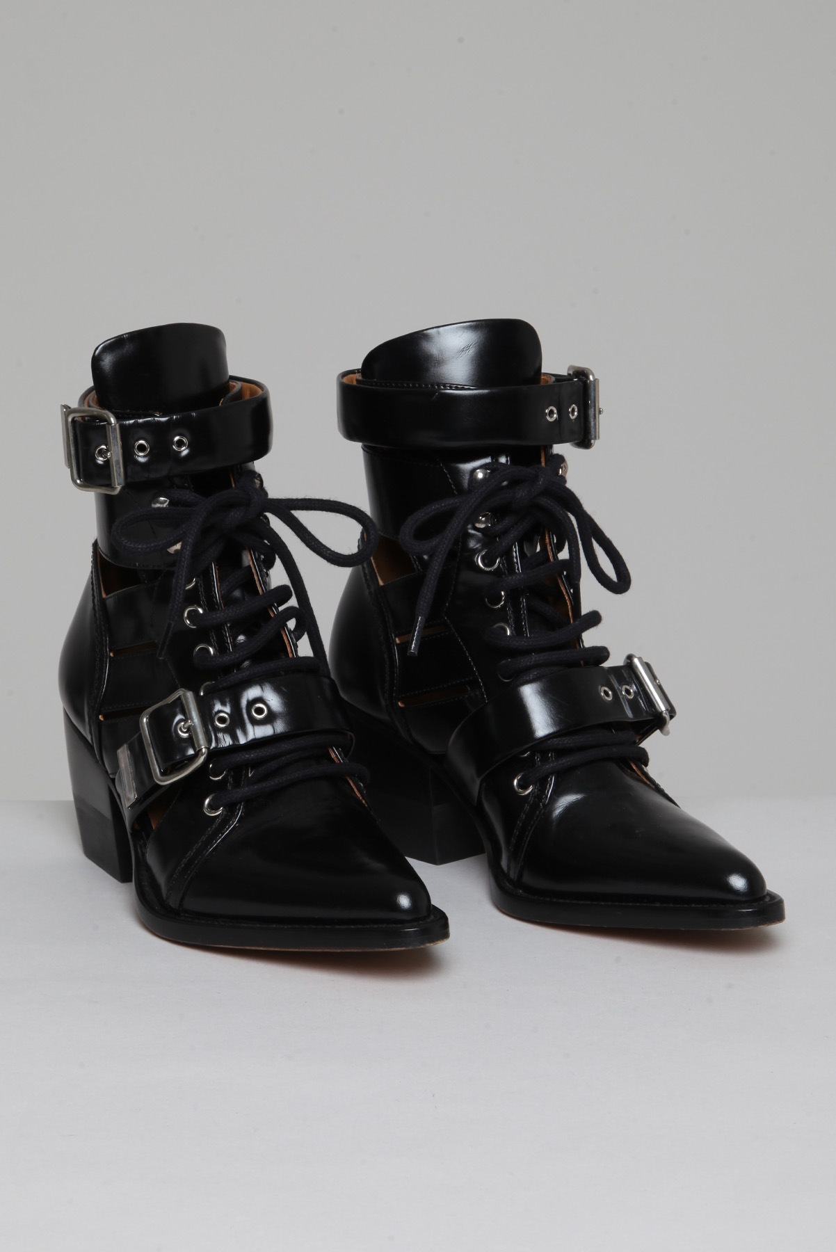 Bota Chloé Couro Serina Preta