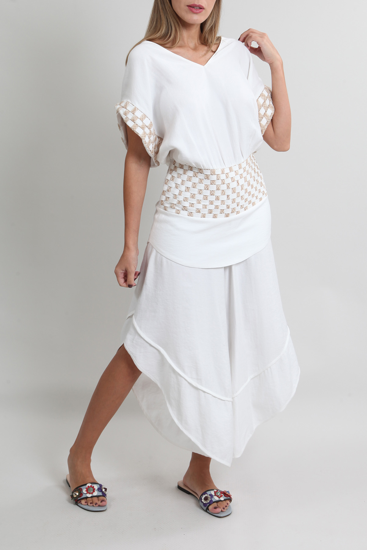 Macacão Sophia Hegg Linhão Texturizado Branco