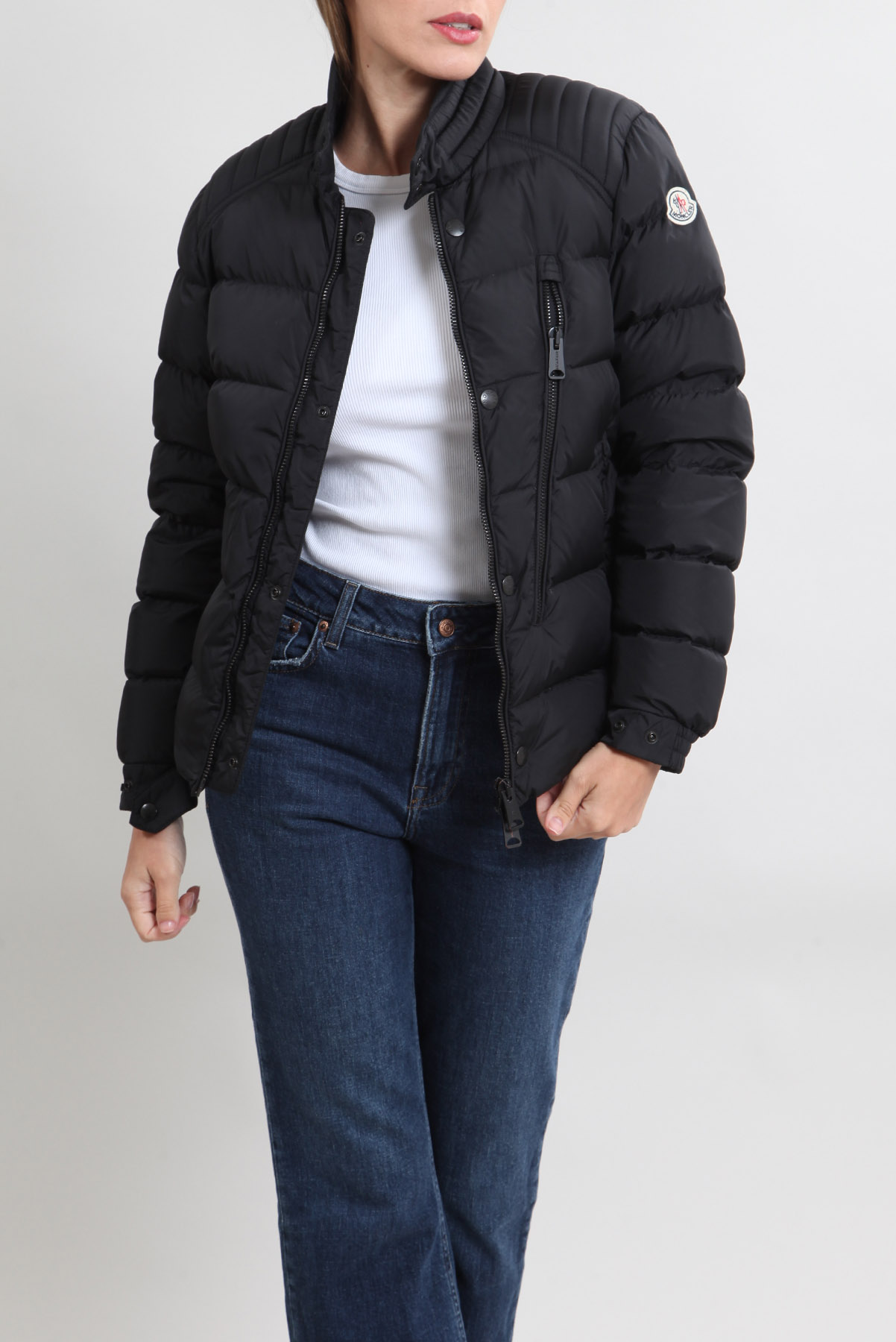 Casaco Moncler Puffer Pespontado Preto