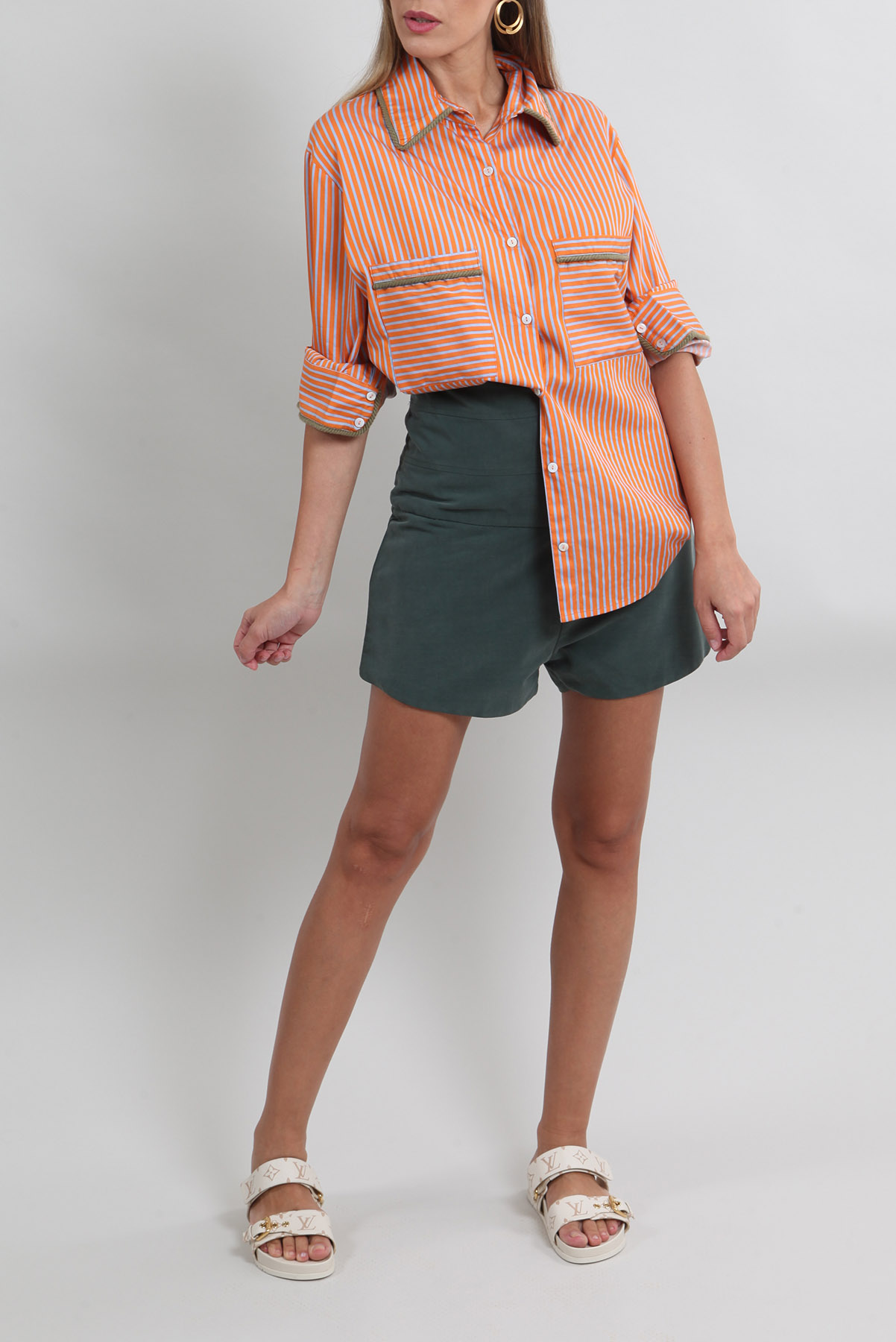 Camisa Allmost Vintage 100% Algodão Listrado