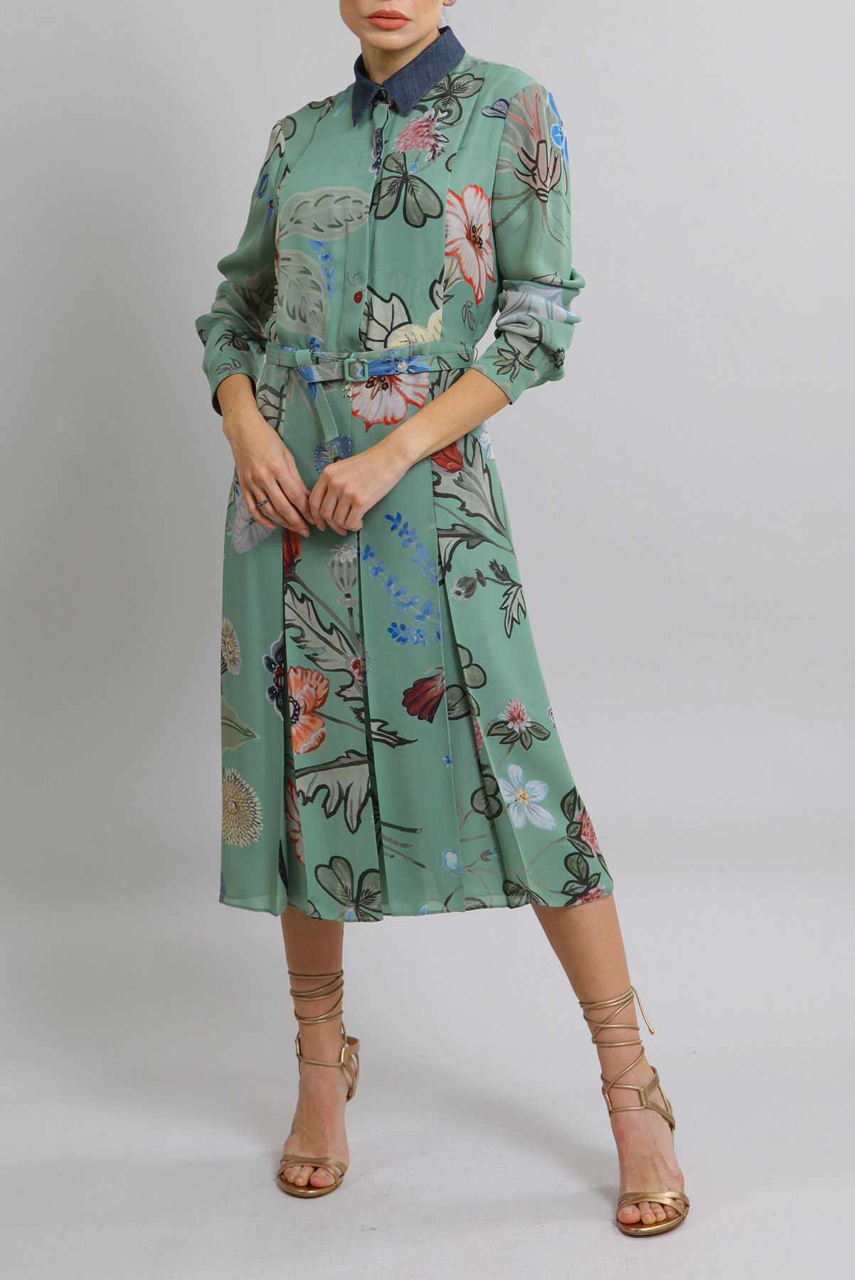 Vestido Gucci Midi de Seda Estampado