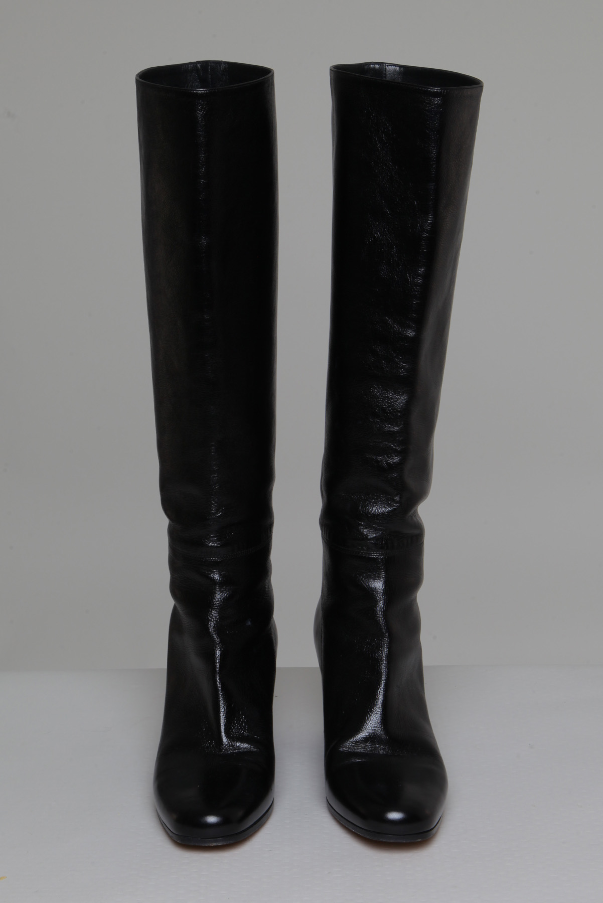Bota Christian Dior Couro Cano Alto Preto