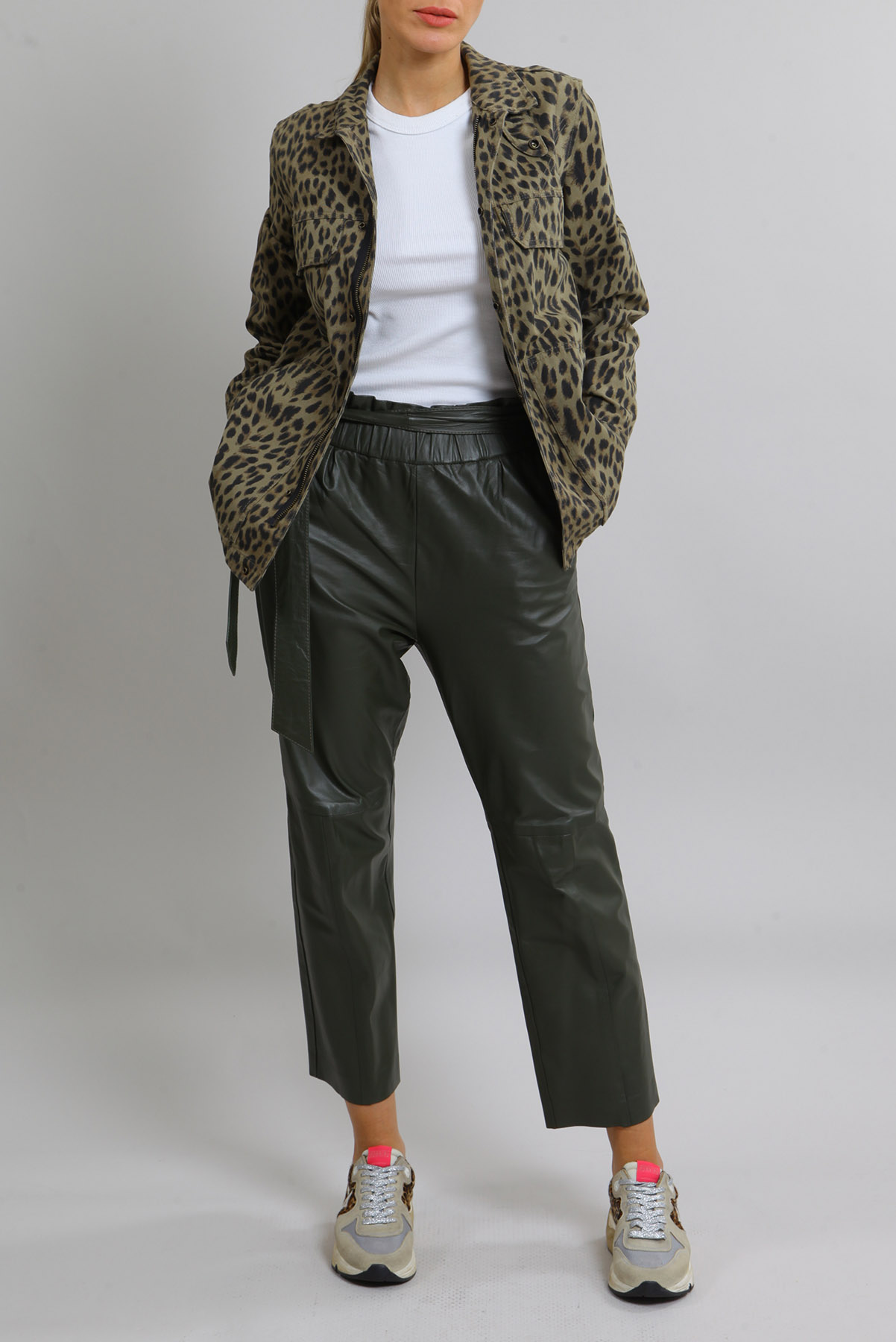 Calça Patricia Viera Clochard Couro  Verde