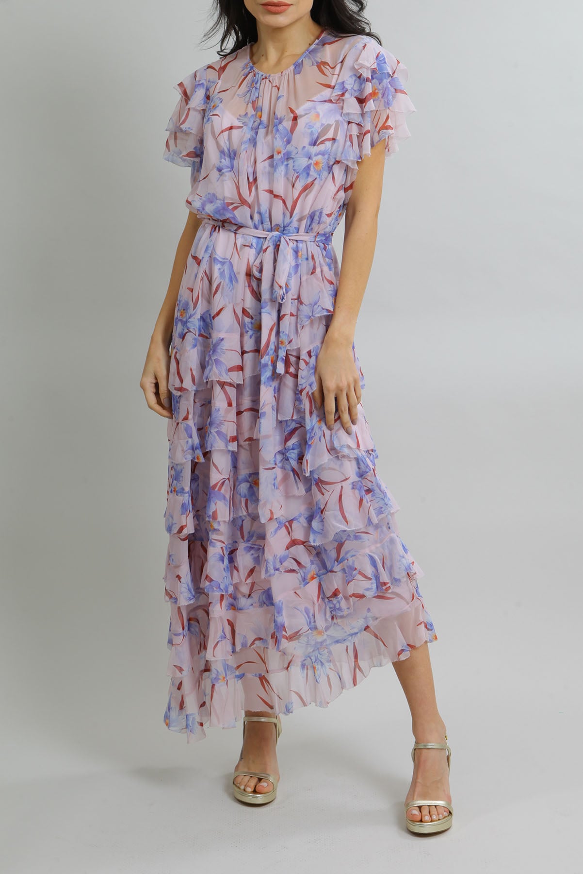 Vestido Zimmermann de Seda Floral Rosa e Lilás