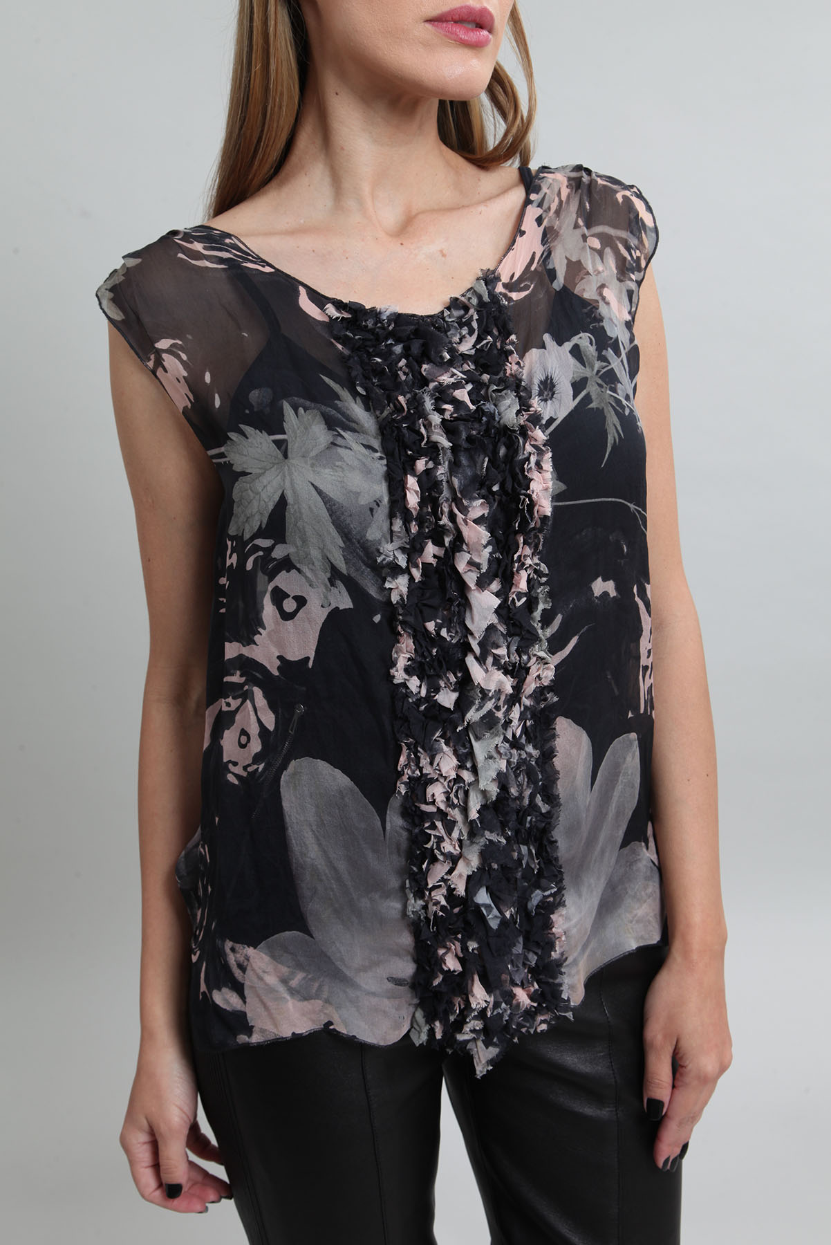 Regata Dolce & Gabbana Seda com Transparência Preto