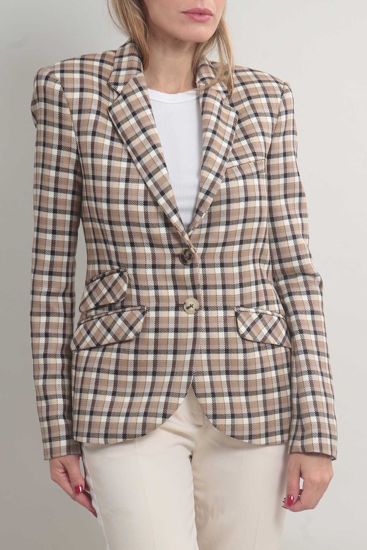 Blazer Paco Rabanne Xadrez Marrom