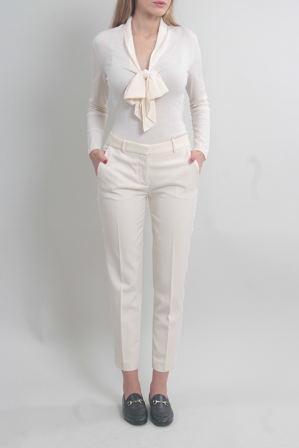 Calça Stella McCartney Lã Fria Creme