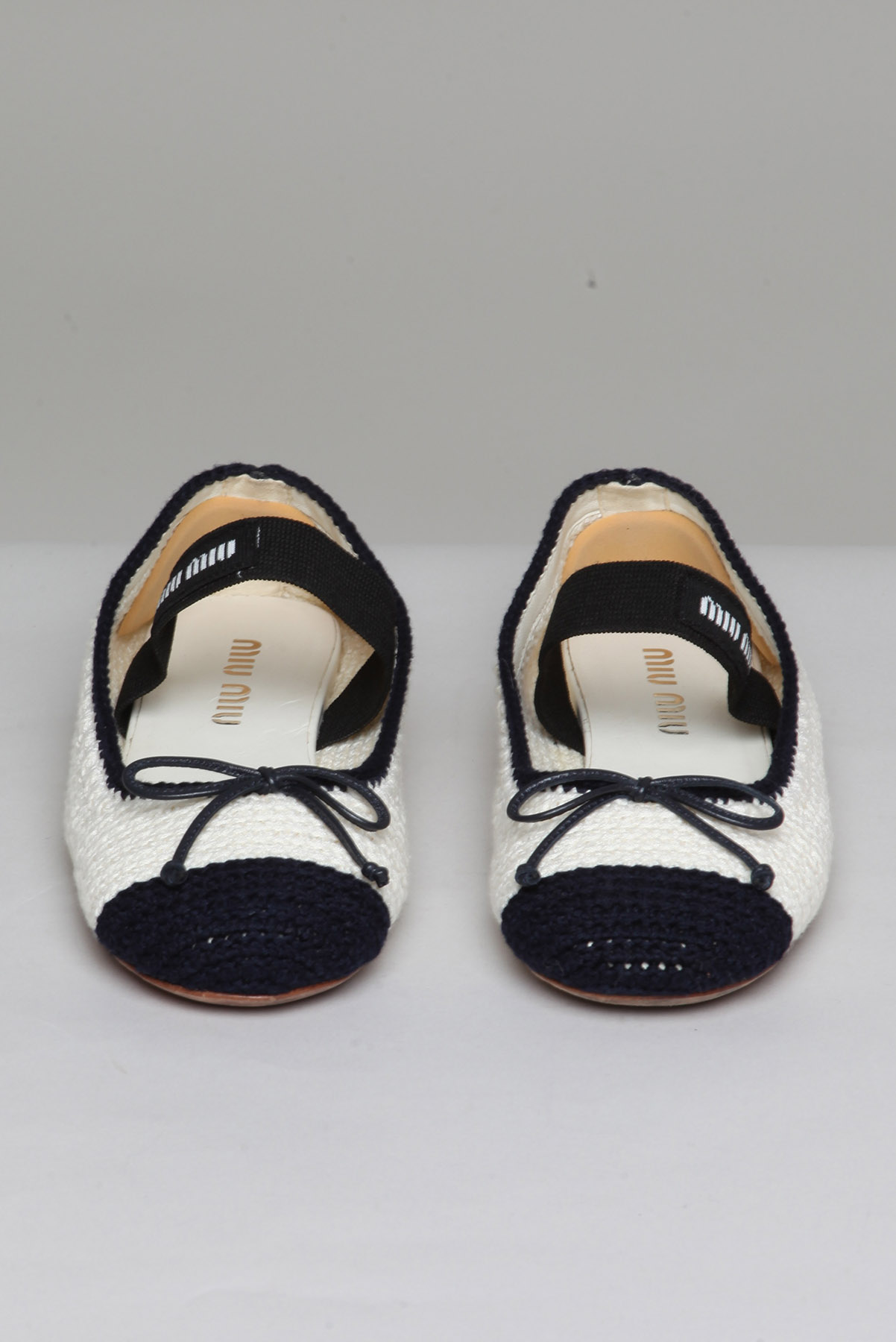 Sapatilha Miu Miu Crochê Bailarina Bicolor