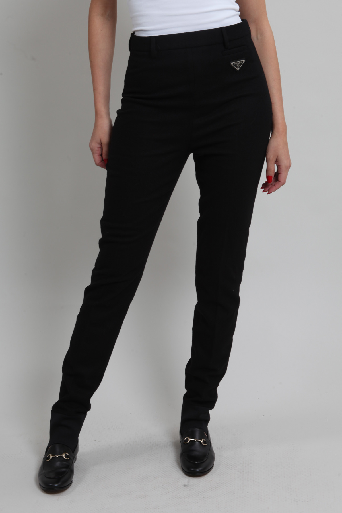 Calça Prada Alfaiataria de Lã Preta