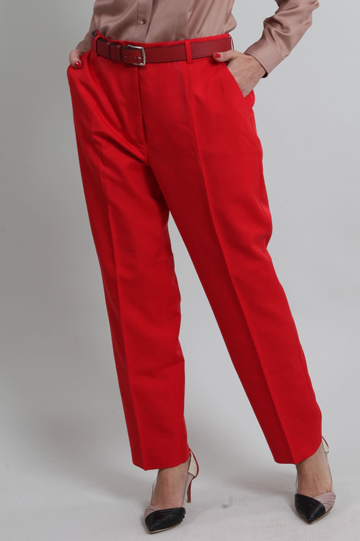 Calça Dolce & Gabbana Alfaiataria Linho com Seda Vermelha