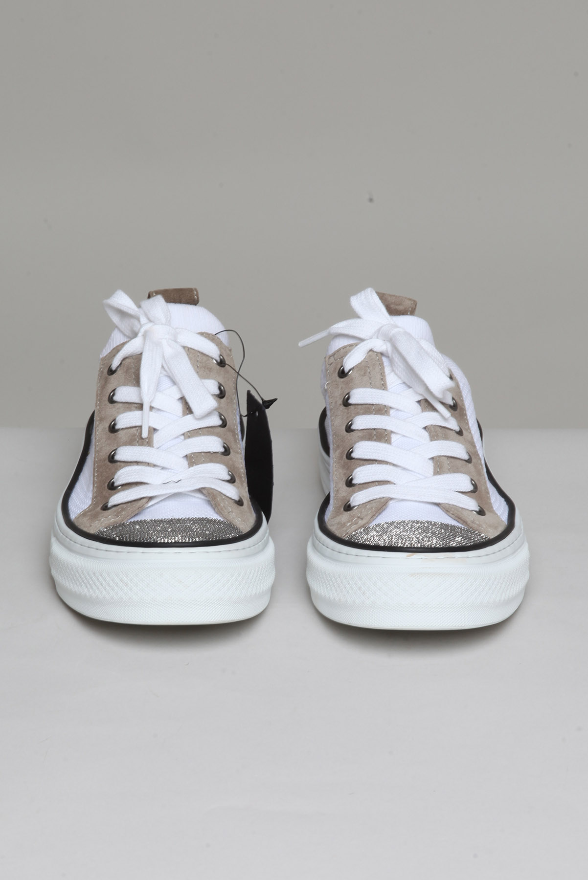 Tênis Brunello Cucinelli Monili Suede Branco