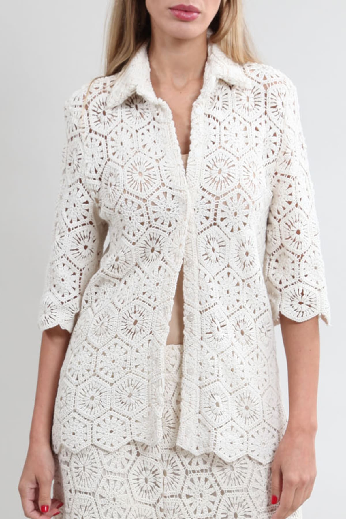 Camisa A. Niemeyer Crochê Off-White