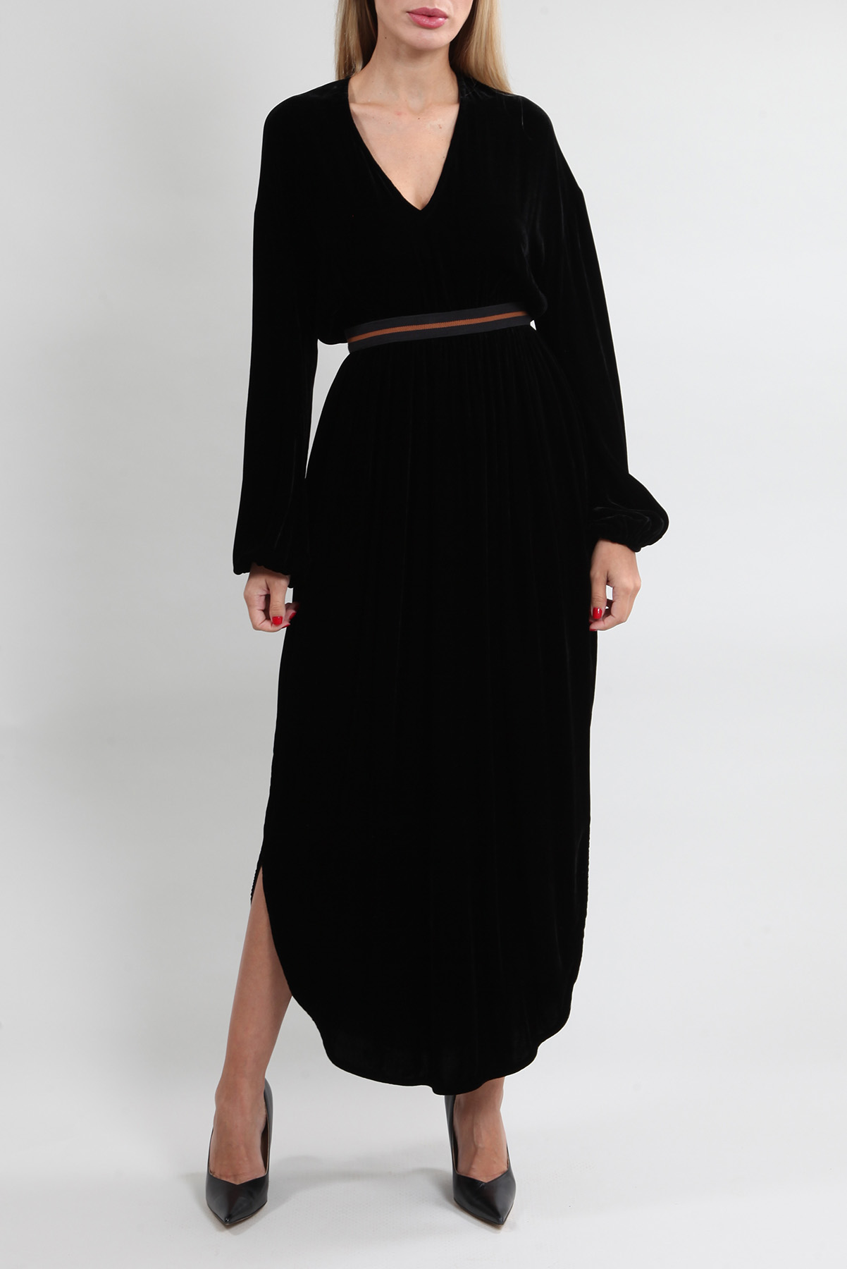 Vestido A. Niemeyer Longo Veludo Preto
