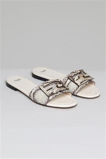 Flat Fendi Monograma Python  Bicolor