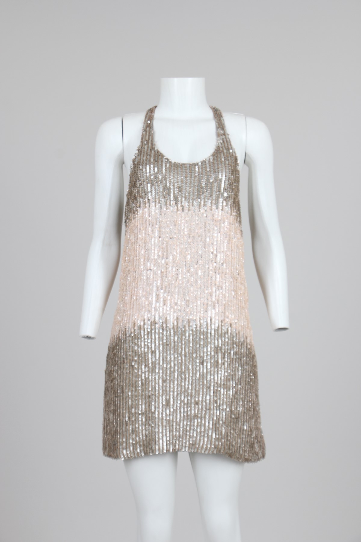 Vestido Parker Paetês Bege