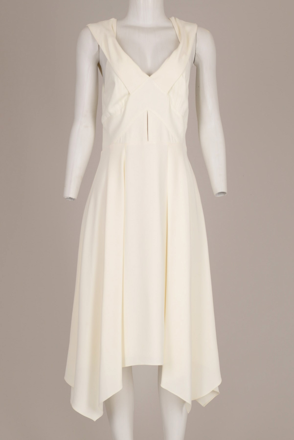 Vestido Cris Barros Cruzado Frente Off-White