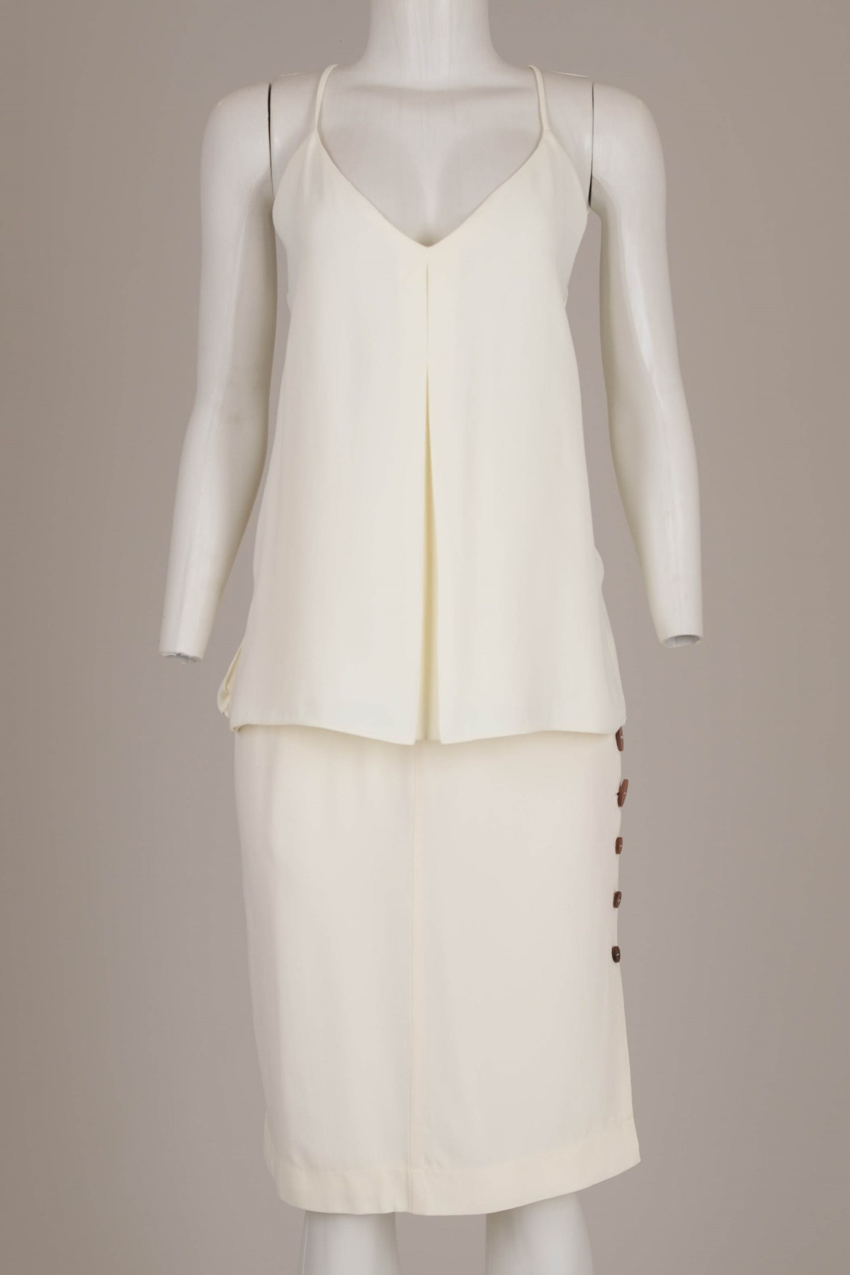 Conjunto Cris Barros Botões Off-White